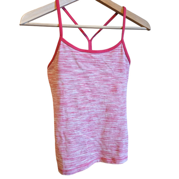 Lululemon Power Y Tank Top Racerback Built In Bra Pink Women's Size 6 - Picture 3 of 7